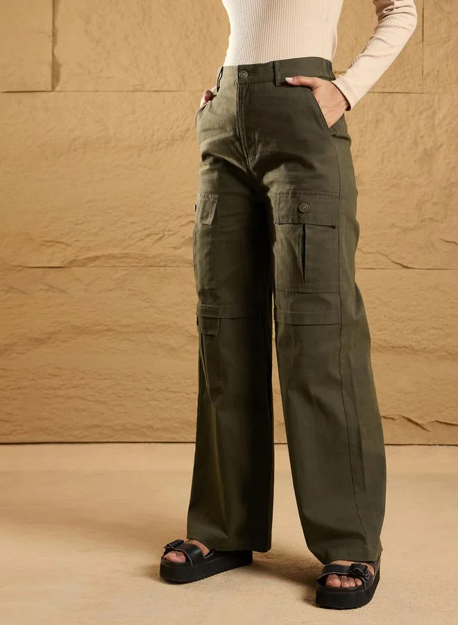 SASSAFRAS Front Flap Pocket Straight Fit Pants by Styli