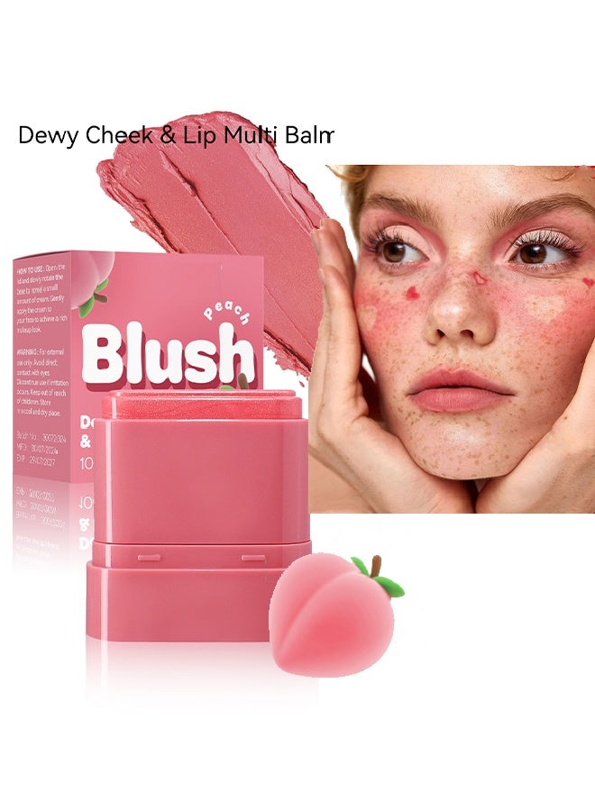 Julystar Dewy Cheek & Lip Multi Balm Blush - Creamy Multi-Stick Blusher & Lip Balm,  Blush Stick for Cheeks and Lips #01 Peach - Image 1