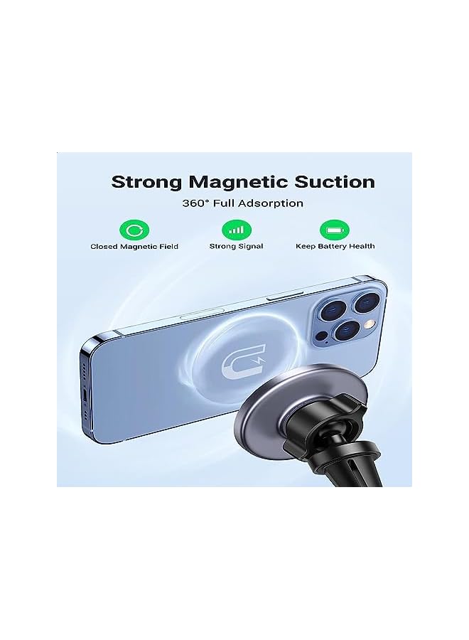 Green Tiger Magnetic Car Phone Holder, Compatible with Magsafe, iPhone 14/13/12 Series, Galaxy S22/S21/S20, Air Vent Mount, 360° Rotatable - Image 2