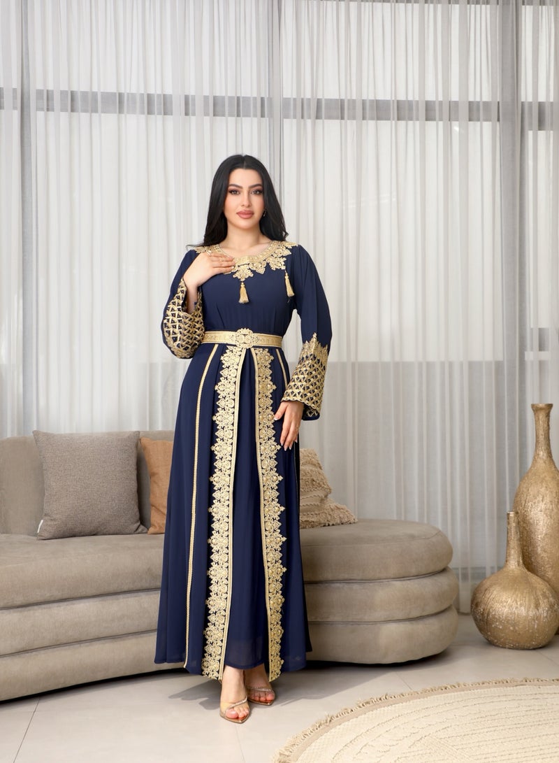 Bint Al Bilad Bint Al Bilad Women's Summer Long Luxury Jalabiya | jalabiya for women, Full-Length Kaftan Dress for Eid, Wedding, Special Occasions | Embroidered Saudi Abaya | Modest Islamic Clothing  - Image 1