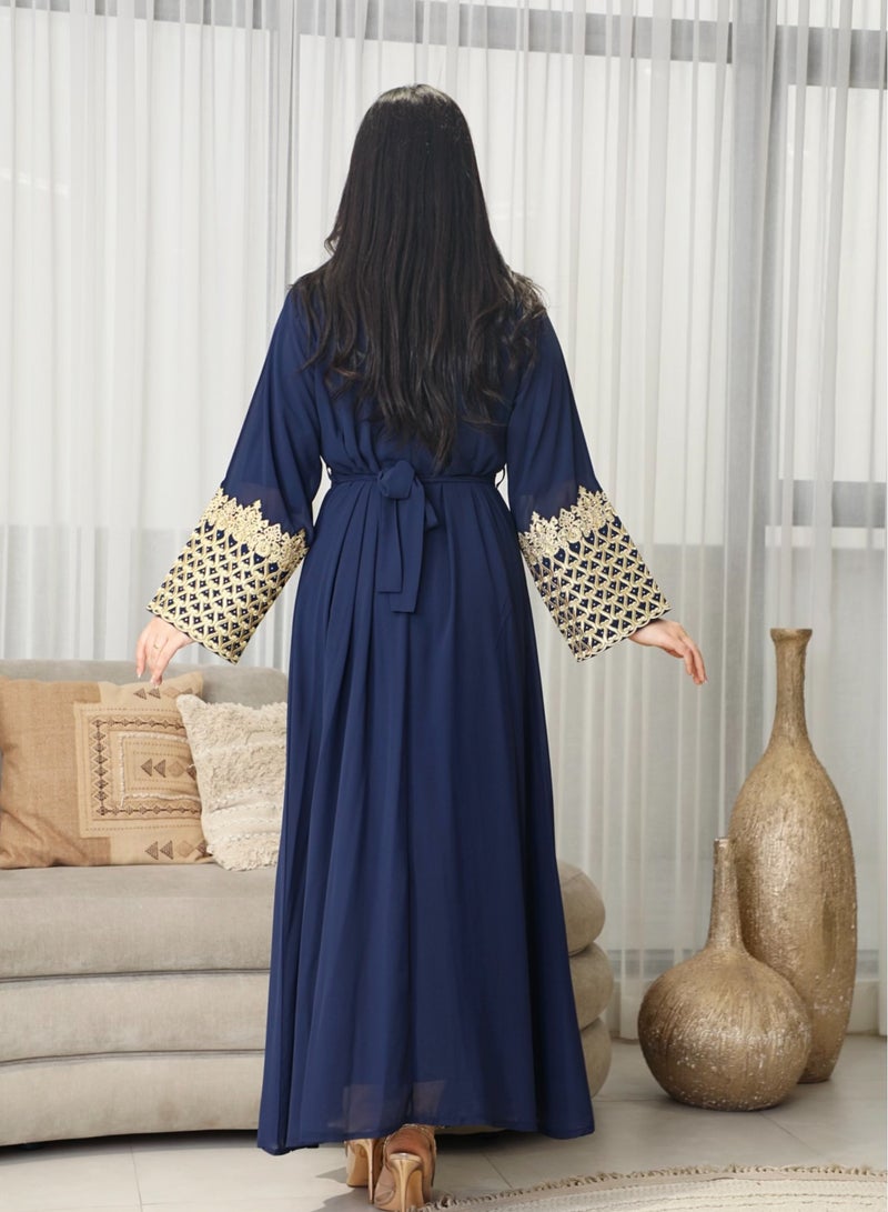 Bint Al Bilad Bint Al Bilad Women's Summer Long Luxury Jalabiya | jalabiya for women, Full-Length Kaftan Dress for Eid, Wedding, Special Occasions | Embroidered Saudi Abaya | Modest Islamic Clothing  - Image 3