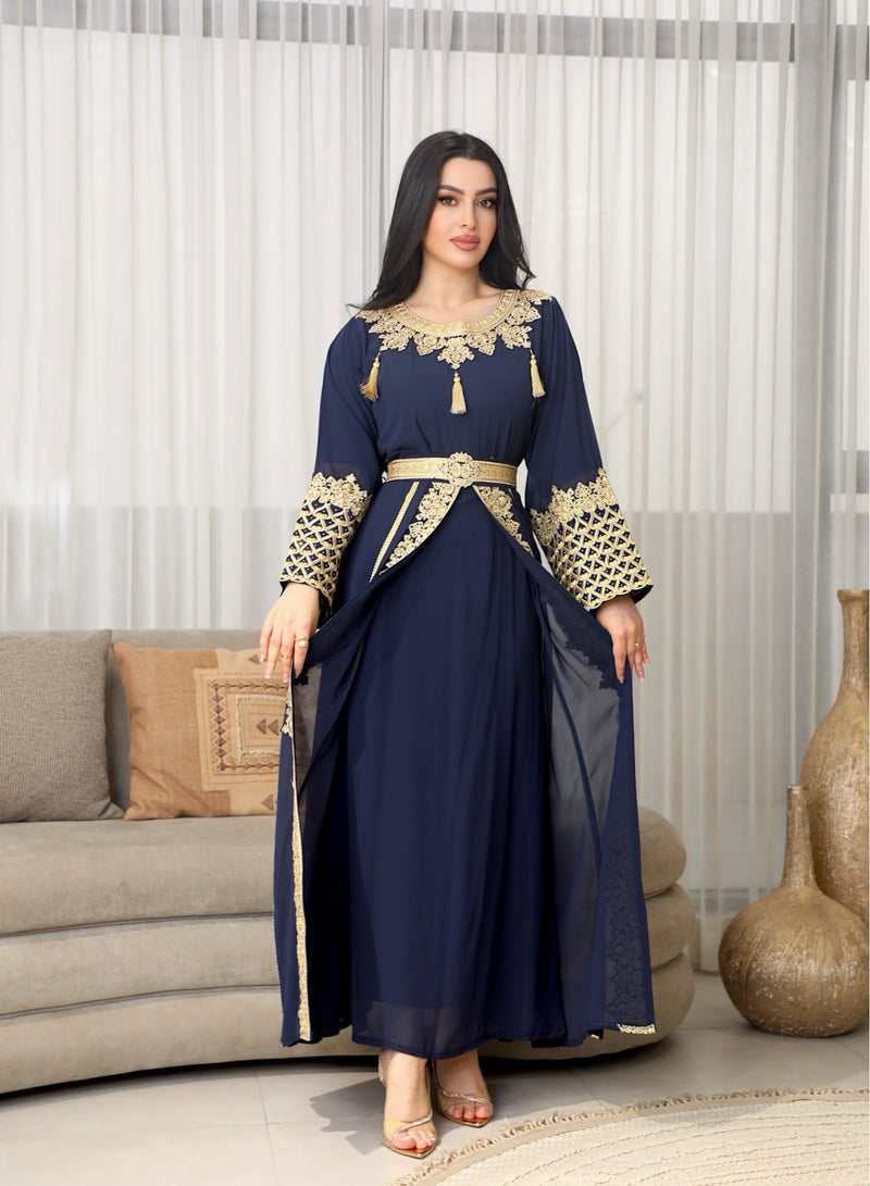 Bint Al Bilad Bint Al Bilad Women's Summer Long Luxury Jalabiya | jalabiya for women, Full-Length Kaftan Dress for Eid, Wedding, Special Occasions | Embroidered Saudi Abaya | Modest Islamic Clothing  - Image 4