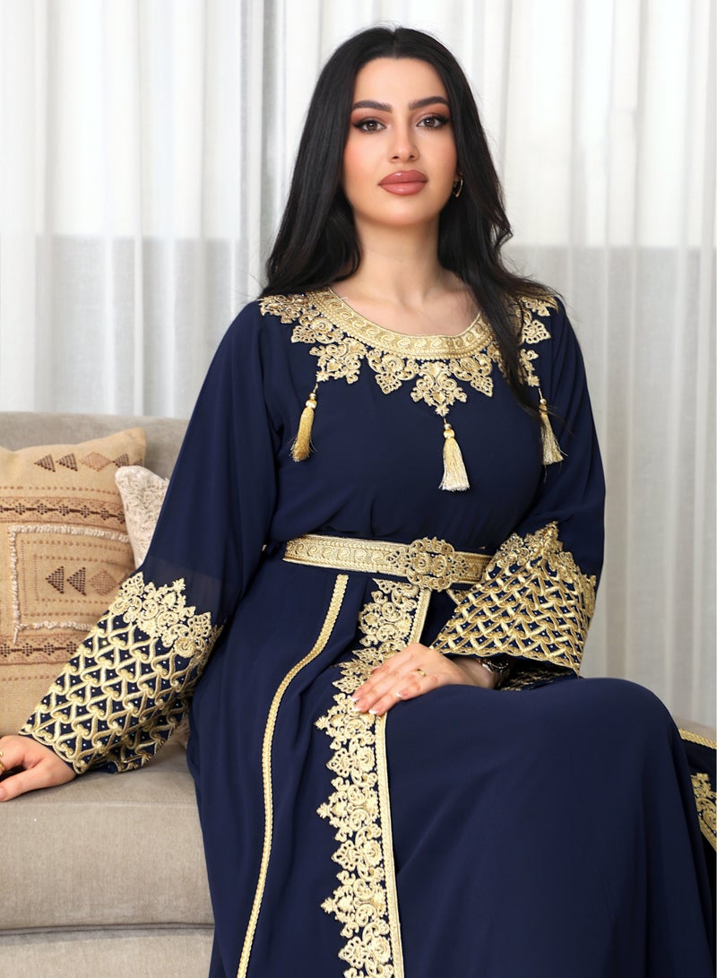 Bint Al Bilad Bint Al Bilad Women's Summer Long Luxury Jalabiya | jalabiya for women, Full-Length Kaftan Dress for Eid, Wedding, Special Occasions | Embroidered Saudi Abaya | Modest Islamic Clothing  - Image 5