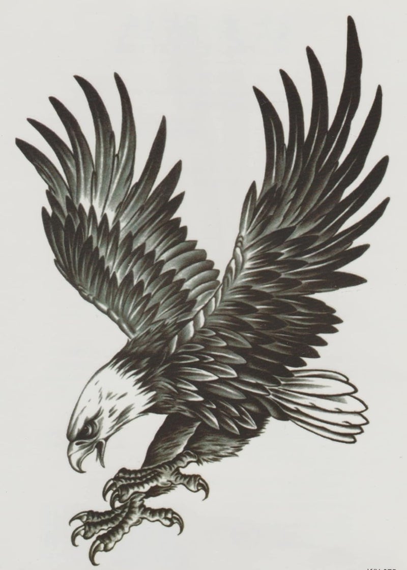 Big Flying Eagle Bird Temporary Tattoo Press on Sticker Waterproof 19cm x 135cm