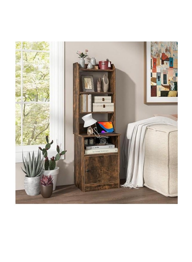 رويال بولار محطة منفذ منضدة مع أرفف قابلة للتعديل - طاولة بجانب السرير مع خزانة تخزين، وطاولة نهائية، وطاولة جانبية للأريكة - Image 4