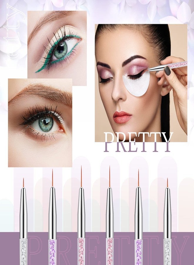 Nuenen 12 Pieces Makeup Brush Art Fine Point Eyeliner Brush Cosmetic Gel Graphic Eyeliner Applicator for Wet Powder Liquid Gel - Image 5