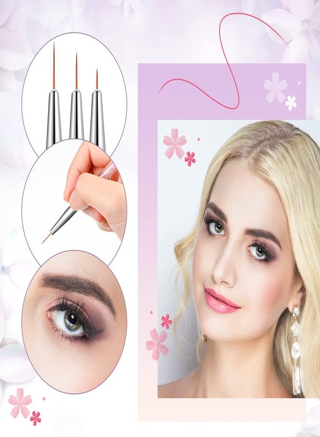 Nuenen 12 Pieces Makeup Brush Art Fine Point Eyeliner Brush Cosmetic Gel Graphic Eyeliner Applicator for Wet Powder Liquid Gel - Image 3
