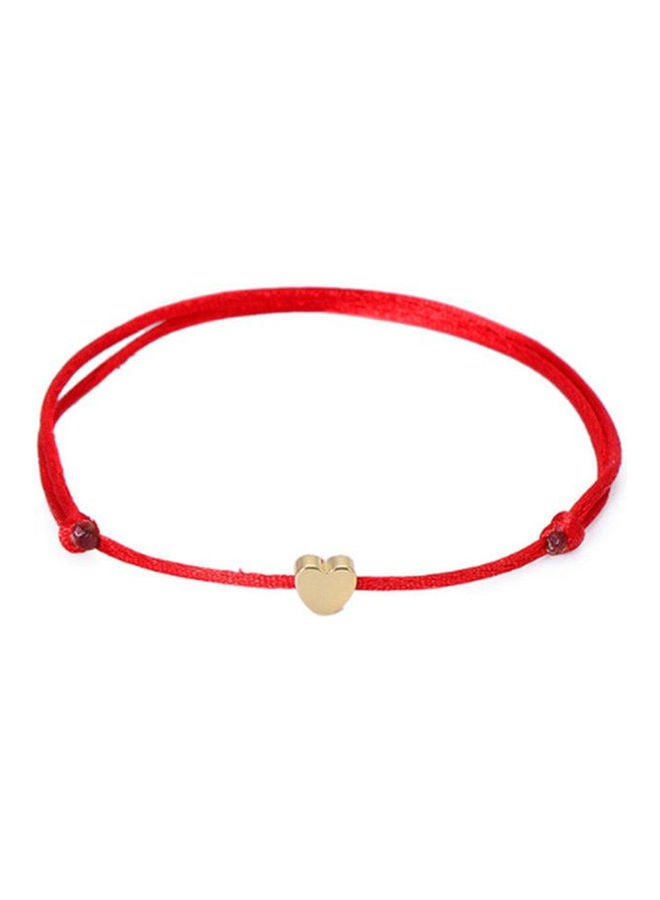 NIBEMINENT Romantic Heart Charm Lucky Rope Knotted Bracelet 