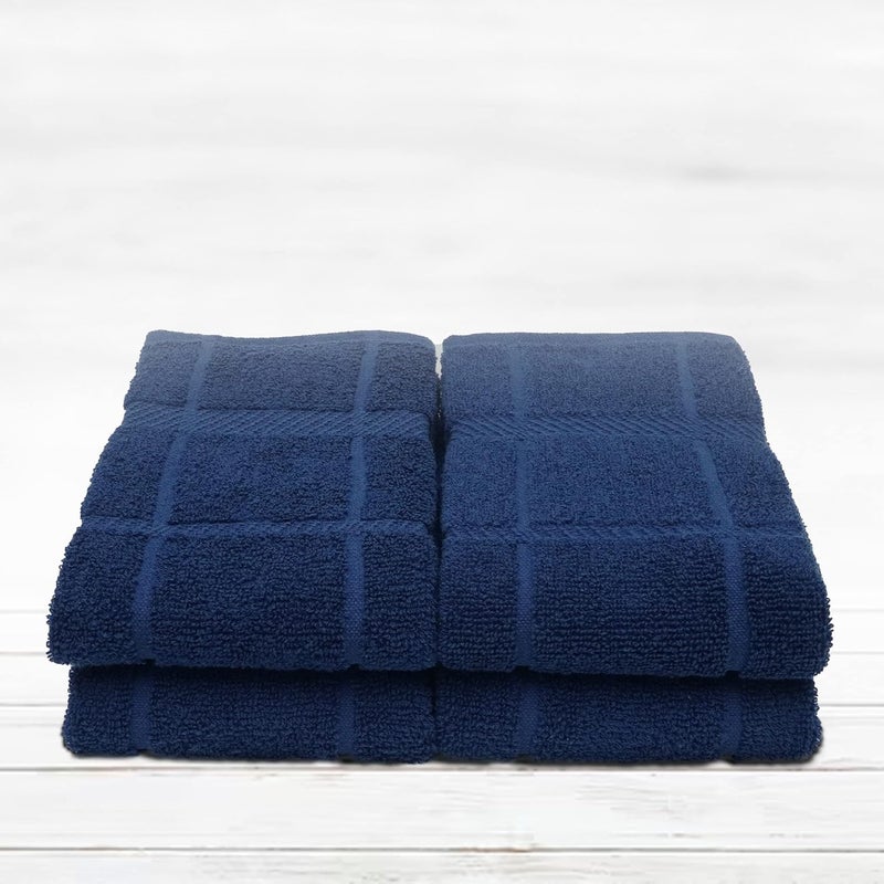 Mellow Buff 100% Cotton Terry Dish Towels for Kitchen, 4 Pack Plain, 16 x26 Inches, Super Soft and Absorbent, Perfect for Cleaning and Dish Washing | Navy Blue Kitchen Towels - Image 5
