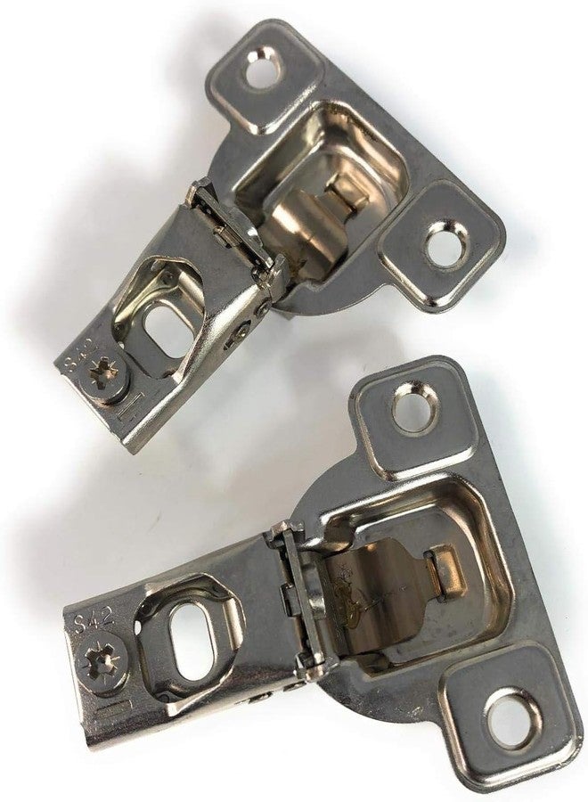 Salice E-Centra Nickel-Plated Metal 106-degree 9/16-inch Overlay Screw-on Face Frame Hinge with 2 Cams (2) - Image 1