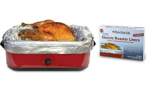 Pansaver Foil Electric Roaster Liners 3 Box Bundle 6 Liners for Roasters Fits 16 18 and 22 Quart Roasters Best Liners for Roasting Whole Meats