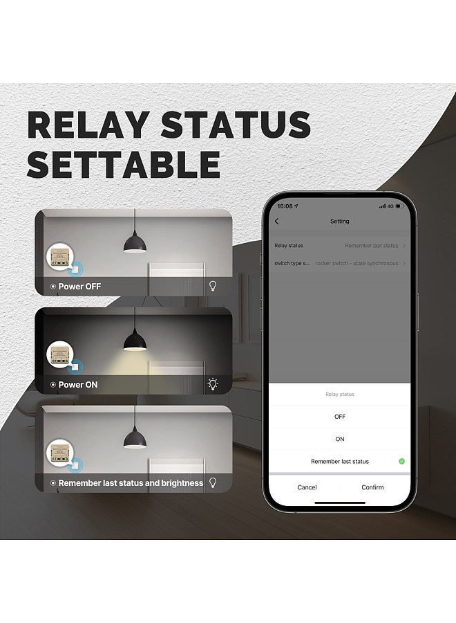 Tuya WiFi Intelligent Switch Dimmer DIY Module Light Switch Mobilephone APP Remotely Control Activate Home Devices Compatible with Alexa and Google Assistant for Voice Control