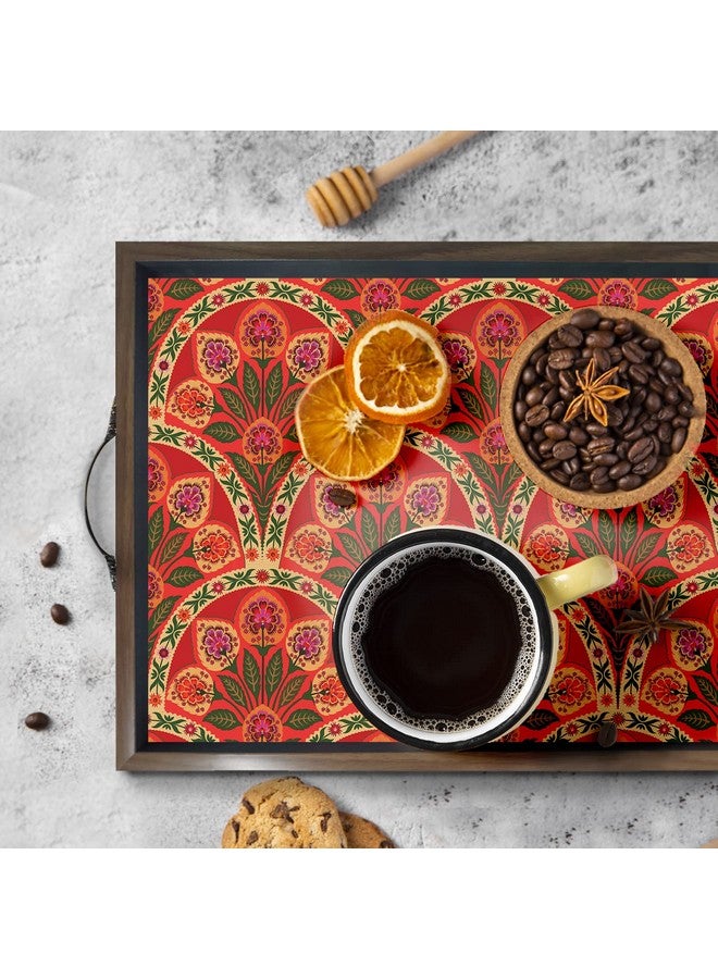 Paper Plane Design Wooden Serving Tray for Serving, Table Decoration (12 x 18 inch, Large, Brown) (Vintage) - Image 1