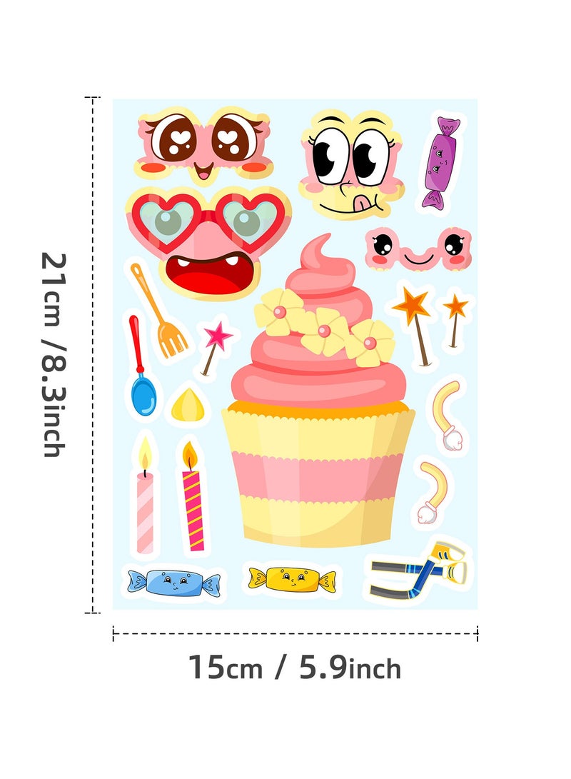 قوس قزح أورينبو 18 ورقة ملصقات وجه من الفينيل ملصقات أبجدية مزيج من ملصقات الكعك الملونة ملصقات وجه من الفينيل اللاصق الذاتي الحرف اليدوية صناعة الهدايا صندوق بطاقة ديكور الحرف اليدوية - Image 2