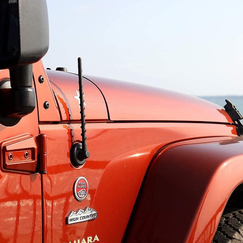 VOFONO VOFONO Spiral Short Antenna for Jeep Wrangler JK JL Unlimited Rubicon Sahara Gladiator 2007-2023, 9 Inch Flexible Rubber Antenna Replacement, Jeep Accessories Designed for Optimized Radio Reception - Image 2
