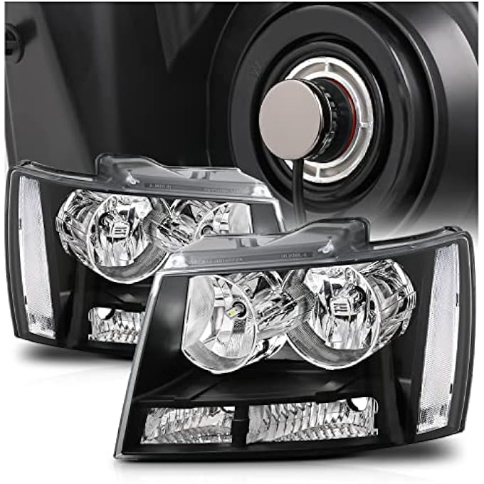 M-AUTO Factory Style Black Headlights Headlamps Assembly W 4 PreAssembled 6000K Led Bulbs Compatible With 0714 Chevy Tahoe Suburban 150007 08 09 10 11 12 13 Avalanche Suburban 2500 - Image 1