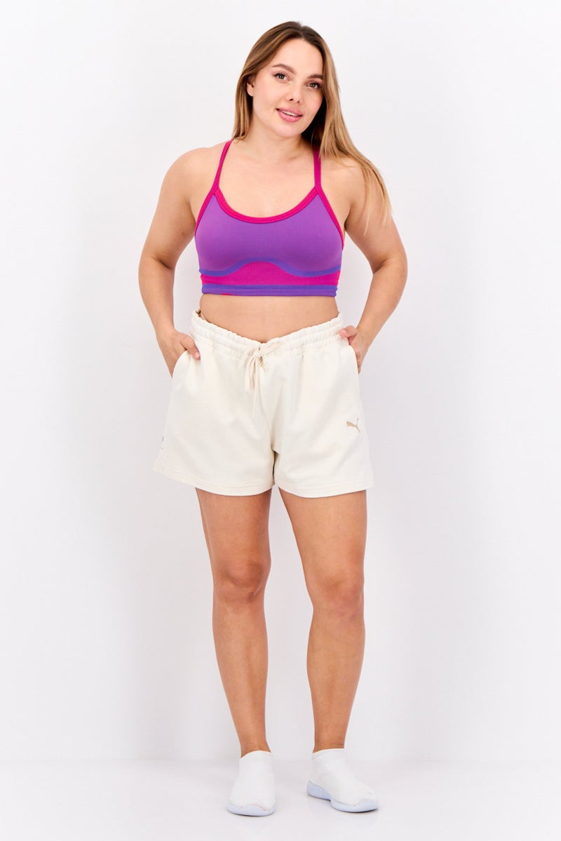 PUMA Women Sportswear Fit Brand Logo Running Shorts, Ivory - Image 4