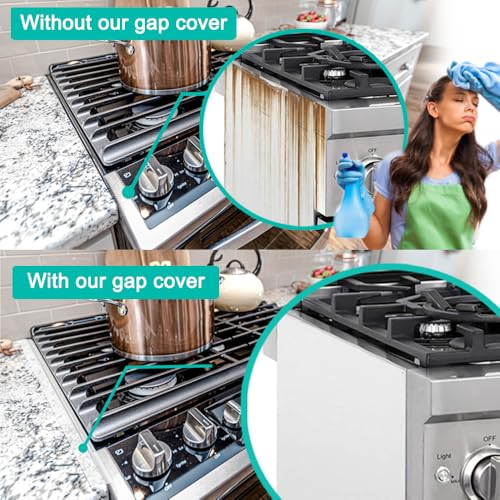 Mofason Stove Counter Gap Cover, Kitchen Silicone Oven Gap Filler – 25 Inches Countertop Strips Gap Guard, Easy to Clean (Clear) - Image 4