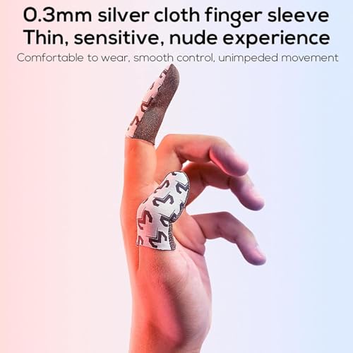 Cubonic Sweat Proof Sensitive Touch Screen Memo Gaming Finger Sleeves for Mobile Game, Anti-Sweat Breathable Seamless Thumb Finger Sleeve for Gaming (Pack of 2) - Image 2