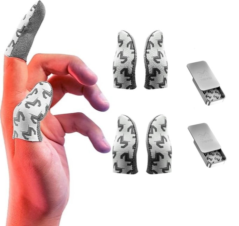 Cubonic Sweat Proof Sensitive Touch Screen Memo Gaming Finger Sleeves for Mobile Game, Anti-Sweat Breathable Seamless Thumb Finger Sleeve for Gaming (Pack of 2) - Image 1
