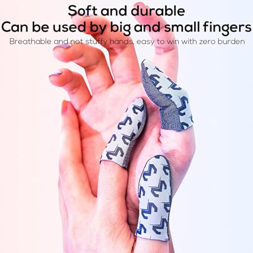 Cubonic Sweat Proof Sensitive Touch Screen Memo Gaming Finger Sleeves for Mobile Game, Anti-Sweat Breathable Seamless Thumb Finger Sleeve for Gaming (Pack of 2) - Image 3