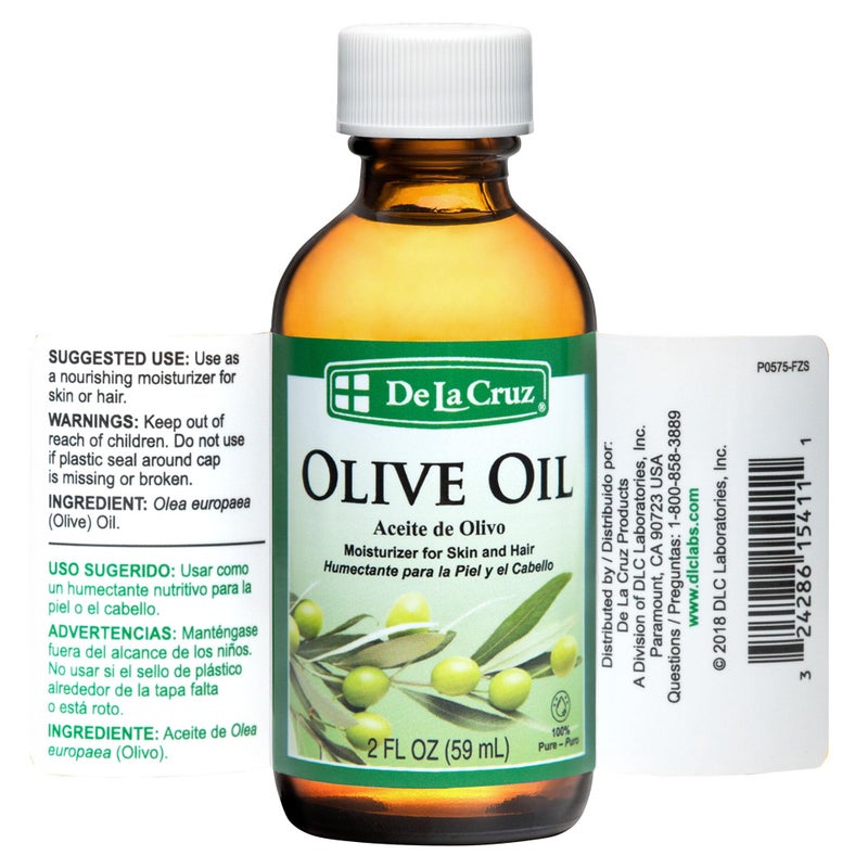 De La Cruz Pure Olive Oil - Natural Expeller Pressed Olive Oil for Hair and Skin - Lightweight Body Oil for Dry Skin 2 Fl Oz (1 Bottle) - Image 2