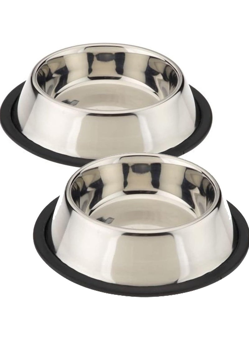 Stainless Steel Dog and Cat Bowl with Rubber Base for Small, Medium and Large Dogs and Cats, Food and Water Bowl, Perfect Choice for All Breeds (XL) - Image 3