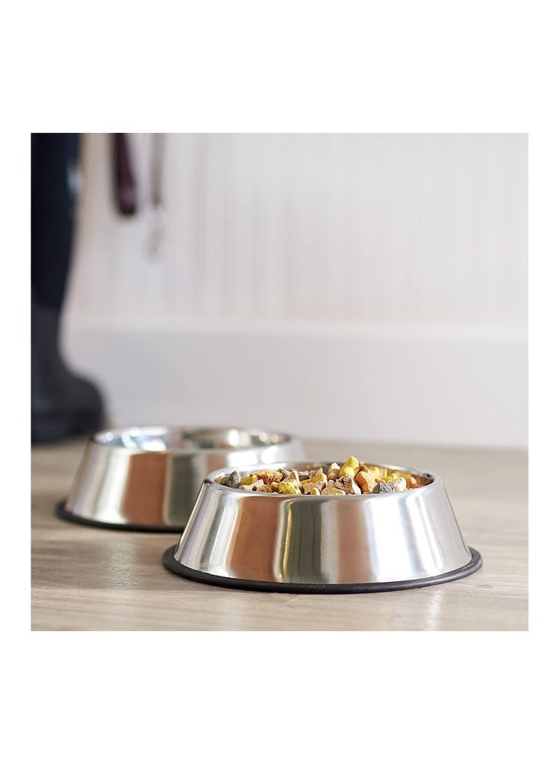 Stainless Steel Dog and Cat Bowl with Rubber Base for Small, Medium and Large Dogs and Cats, Food and Water Bowl, Perfect Choice for All Breeds (XL) - Image 2