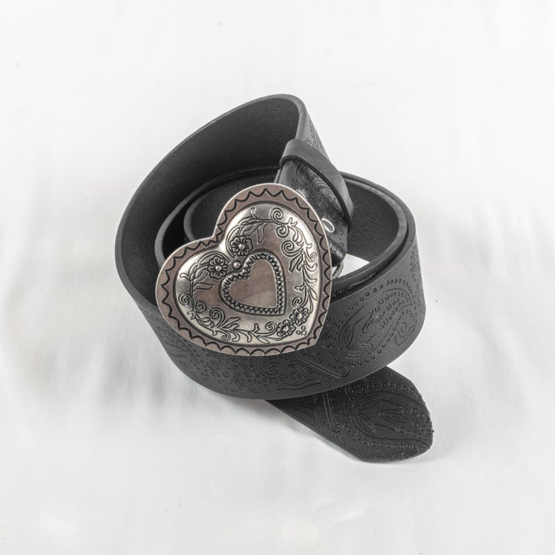 حزام جلد أسود حريمي - Image 1