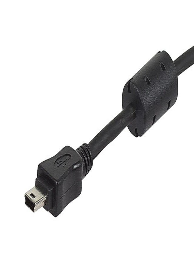 Monoprice 6-Feet USB 2.0 A Male to Mini-B 5pin Male 28/24AWG Cable with Ferrite Core (104931),Black - Image 2