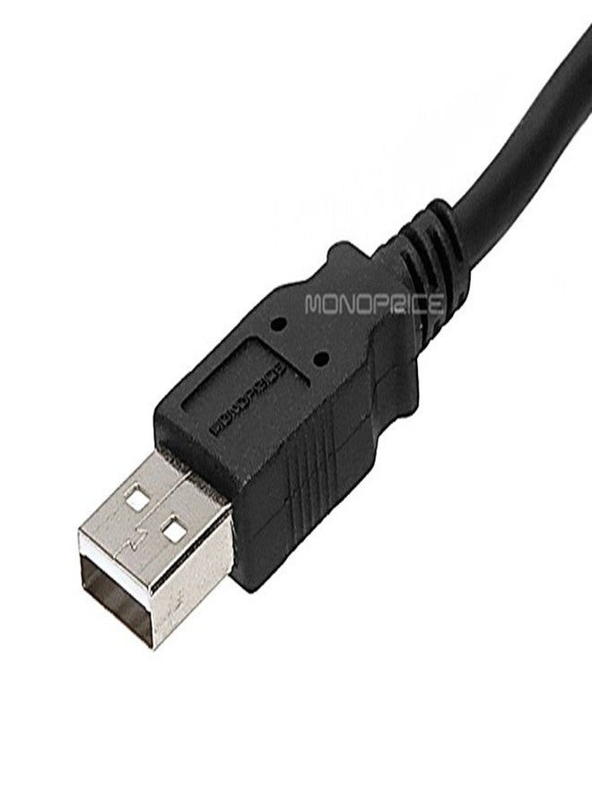 Monoprice 6-Feet USB 2.0 A Male to Mini-B 5pin Male 28/24AWG Cable with Ferrite Core (104931),Black - Image 3
