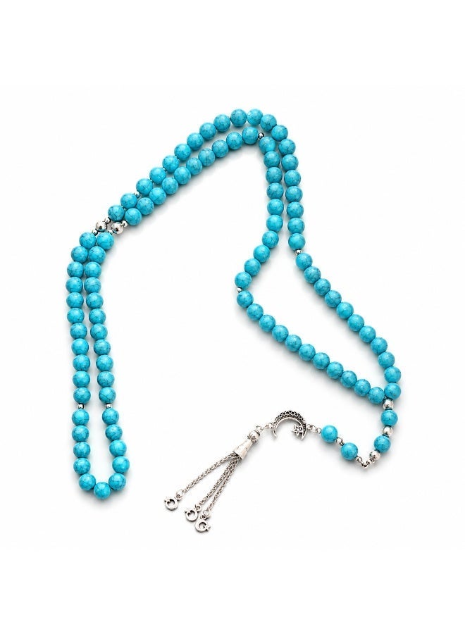 Unique Fayrouz Rosary, 99 Beads with Metal Separators, Meditation & Positivity Gift with Gift Bag - Image 1
