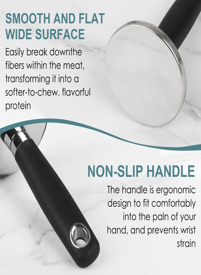 KAYCROWN Meat Pounder Tenderizer, Stainless Steel Kitchen Meat Tenderizer Hammer, Round Chicken Flattener Tool with Comfortable-Grip Rubber Handle for Flattening Cutlets and Tenderizing Meat - Image 4