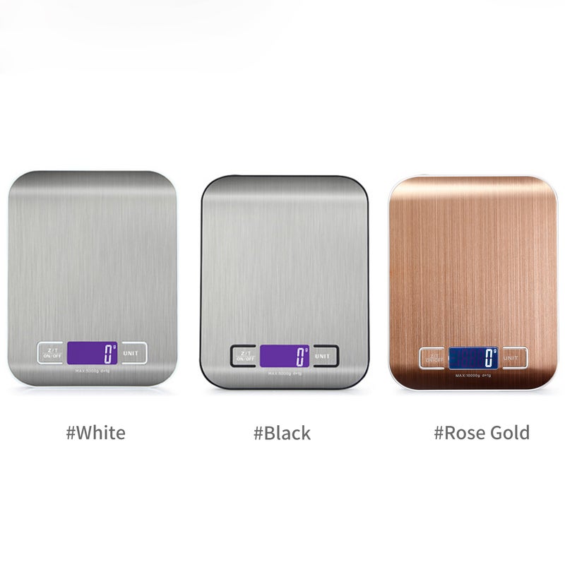 22lb Food Scale Digital Kitchen Scale LCD Display Scale Weight KG G oz ml and lb for Baking and Cooking Stainless Steel Portable Food Scale 1g Precise - Image 2