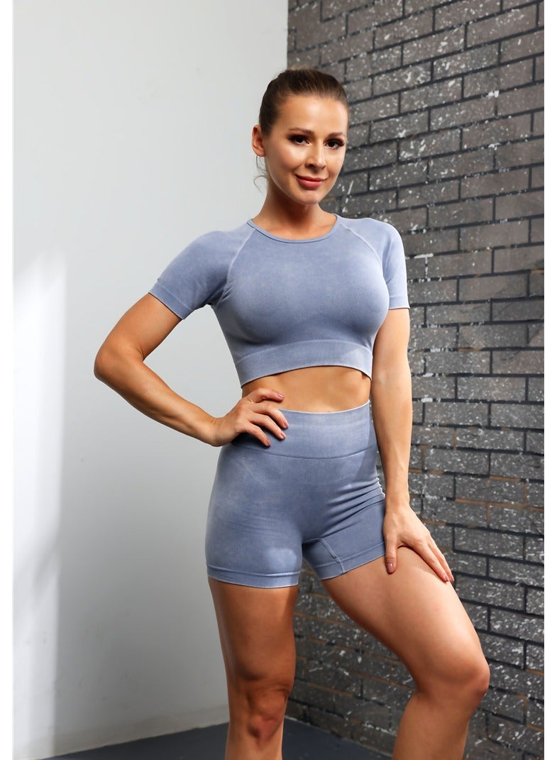 Women's Yoga Fitness Short Sleeve Suit - Image 3