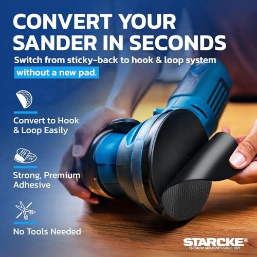 Starcke 5 inch Sanding Discs Hook and Loop Round Sand Paper 3Pack 8 Hole-Premium 6 inch Hook and Loop Sanding Discs, Durable PSA Sandpaper Easy Replacement Pad, Disc Polisher Backing Pad Grit Sandpaper Disc - Image 2