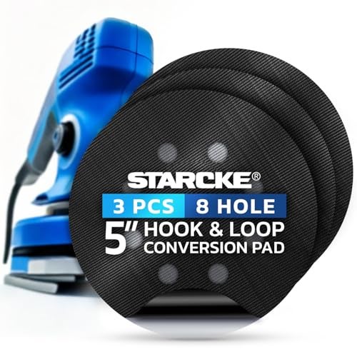Starcke 5 inch Sanding Discs Hook and Loop Round Sand Paper 3Pack 8 Hole-Premium 6 inch Hook and Loop Sanding Discs, Durable PSA Sandpaper Easy Replacement Pad, Disc Polisher Backing Pad Grit Sandpaper Disc - Image 1