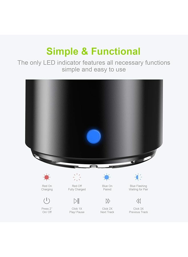 erorex With Eva Travel Carry Case A106 Pro Bluetooth Speaker Waterproof Portable Wireless Outdoor Mini Speaker Strong Bass With Bass Radiators 12 Hours Playback Black  - Image 5