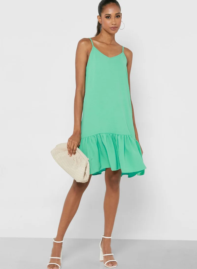 ONLY Strappy Pleated Hem Dress