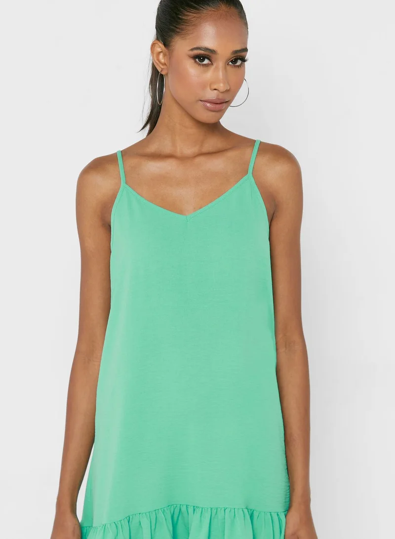 ONLY Strappy Pleated Hem Dress
