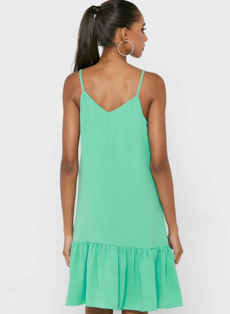 ONLY Strappy Pleated Hem Dress