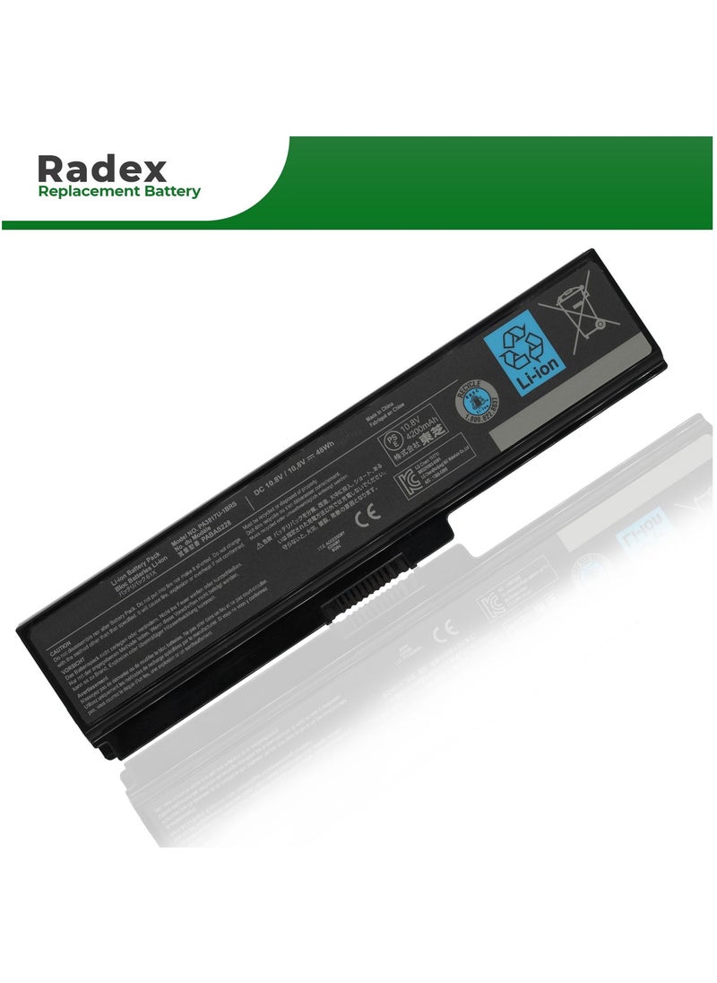 RADEX - PA3817U-1BRS High Grade Compatible Laptop Battery for Toshiba Satellite C655 C675 C675D L645 L645D L655 L655D L675 L675D L700 L745 L755 L755D P745 P755 P775 M640 M645 A660 A655 PA3817 PABAS228 - Image 1