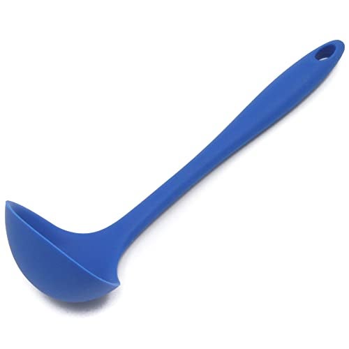 Chef Craft Premium Silicone Cooking Ladle, 11.25 inch, Blue - Image 1