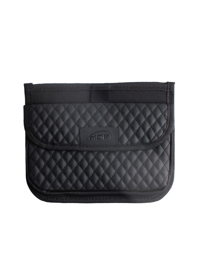 MOB Car Visor Storage Bag MOB-57 – Quilted PU Leather Organizer for Cards, Bills, Sunglasses & Small Essentials | Compact Car Interior Storage Pouch with Easy Strap Mount | Universal Fit for Cars, SUVs & Trucks - Image 3
