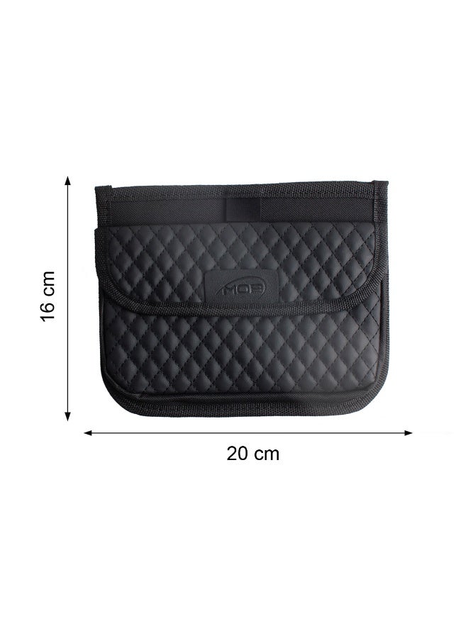 MOB Car Visor Storage Bag MOB-57 – Quilted PU Leather Organizer for Cards, Bills, Sunglasses & Small Essentials | Compact Car Interior Storage Pouch with Easy Strap Mount | Universal Fit for Cars, SUVs & Trucks - Image 5