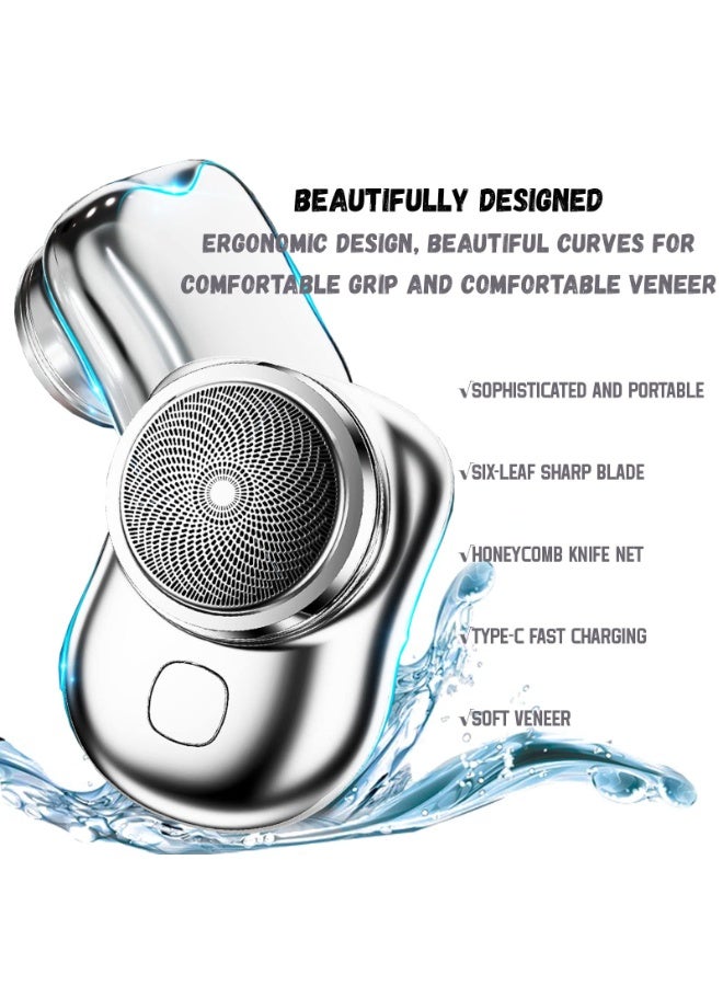 ماكينة حلاقة كهربائية محمولة AWH Mini-Shave للرجال، قابلة لإعادة الشحن بمنفذ Type-C، لون أسود - Image 3