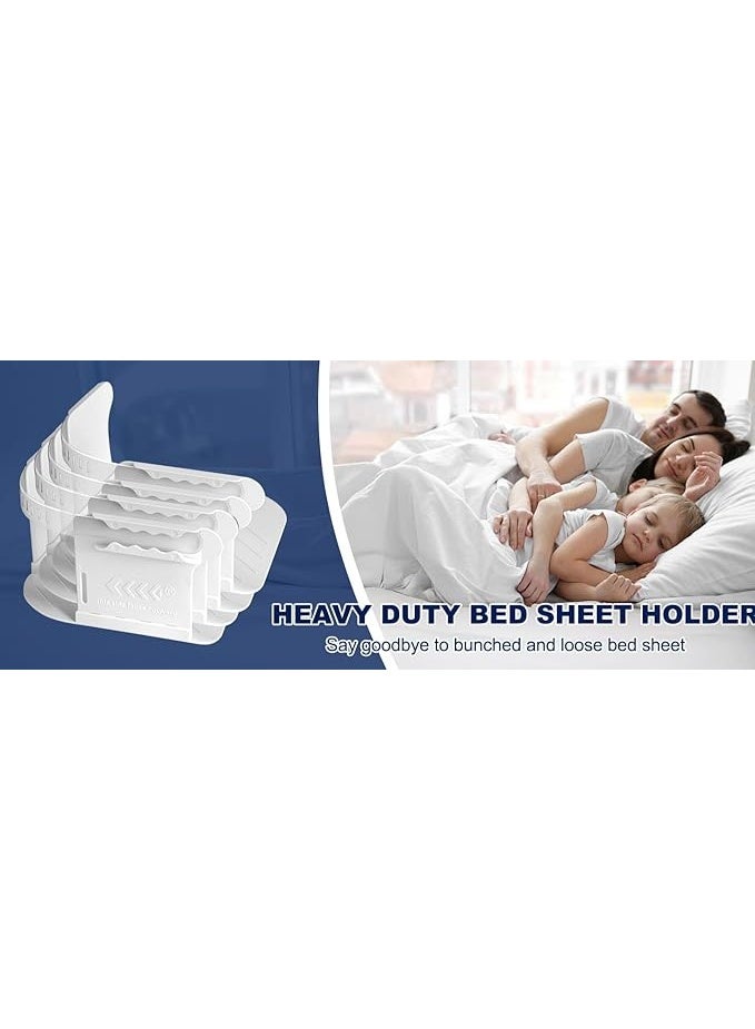 Bed Sheet Holder With Lock Strips, Removable Fitted Sheet Corner Holders, Heavy Duty Bed Sheet Fasteners Non-Slip For Mattress Protectors, Blankets, Bedding - Image 2