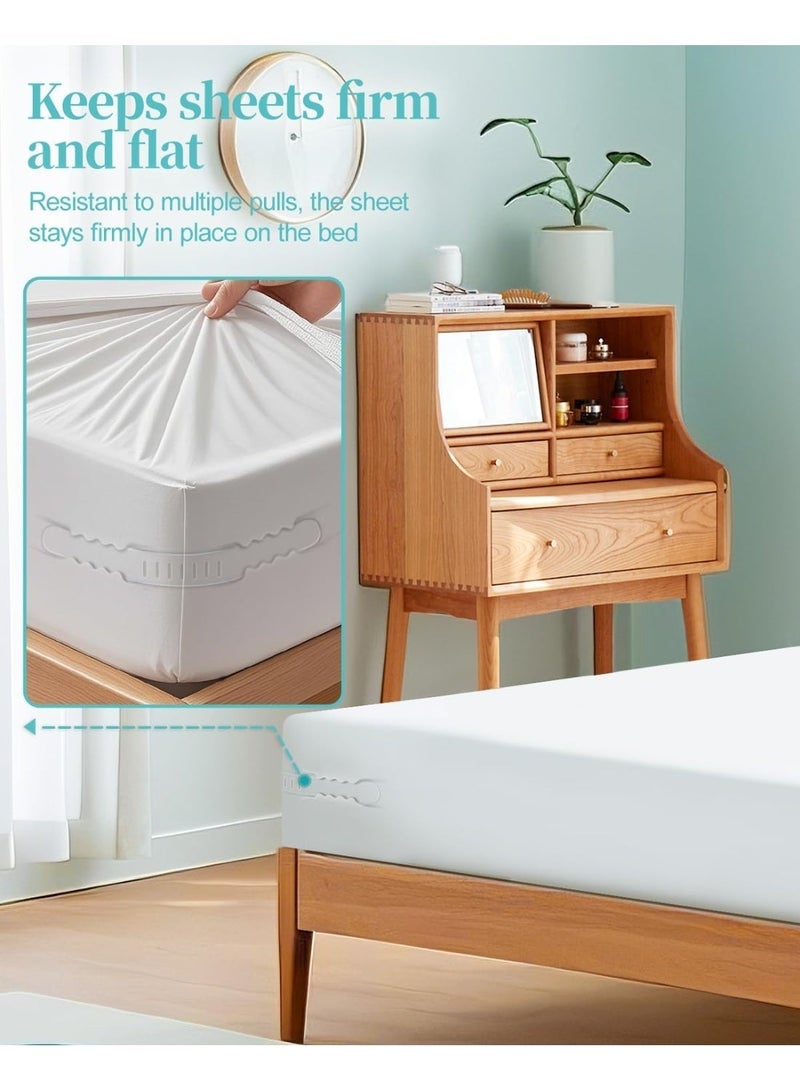 Bed Sheet Holder With Lock Strips, Removable Fitted Sheet Corner Holders, Heavy Duty Bed Sheet Fasteners Non-Slip For Mattress Protectors, Blankets, Bedding - Image 4