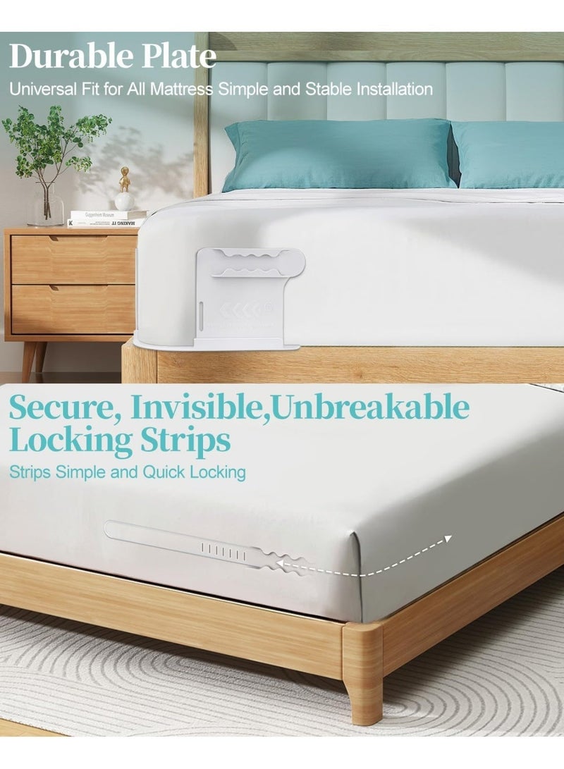 Bed Sheet Holder With Lock Strips, Removable Fitted Sheet Corner Holders, Heavy Duty Bed Sheet Fasteners Non-Slip For Mattress Protectors, Blankets, Bedding - Image 5