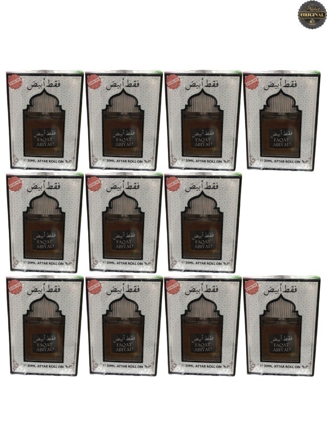 White 11 Pieces Faqat Abiyad Attar Roll 20ML - Image 1